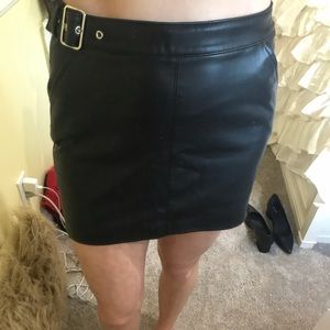 Faux leather mini skirt